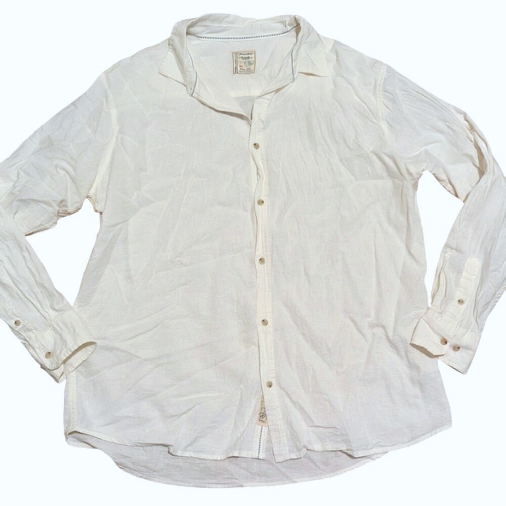 Alexander Julian Colors Mens XXL White Classic Casual Button Down Shirt Linen
